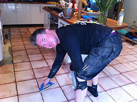 Terracotta floor installation in progress (Godalming)